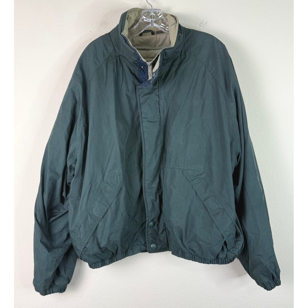 Vintage Members Only Jacket Mens XL Green Bomber Full Zip Raglan Sleeve